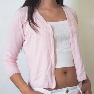Pink Sequin Cardigan